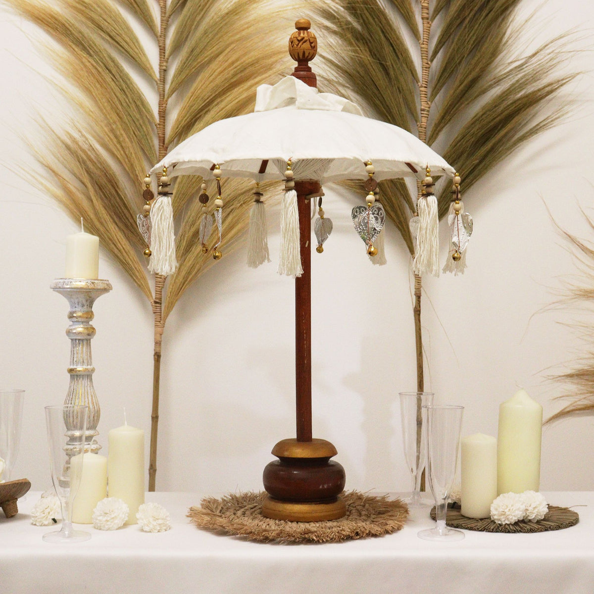 Bali Decor Parasol, Natural Canvas (40cm)
