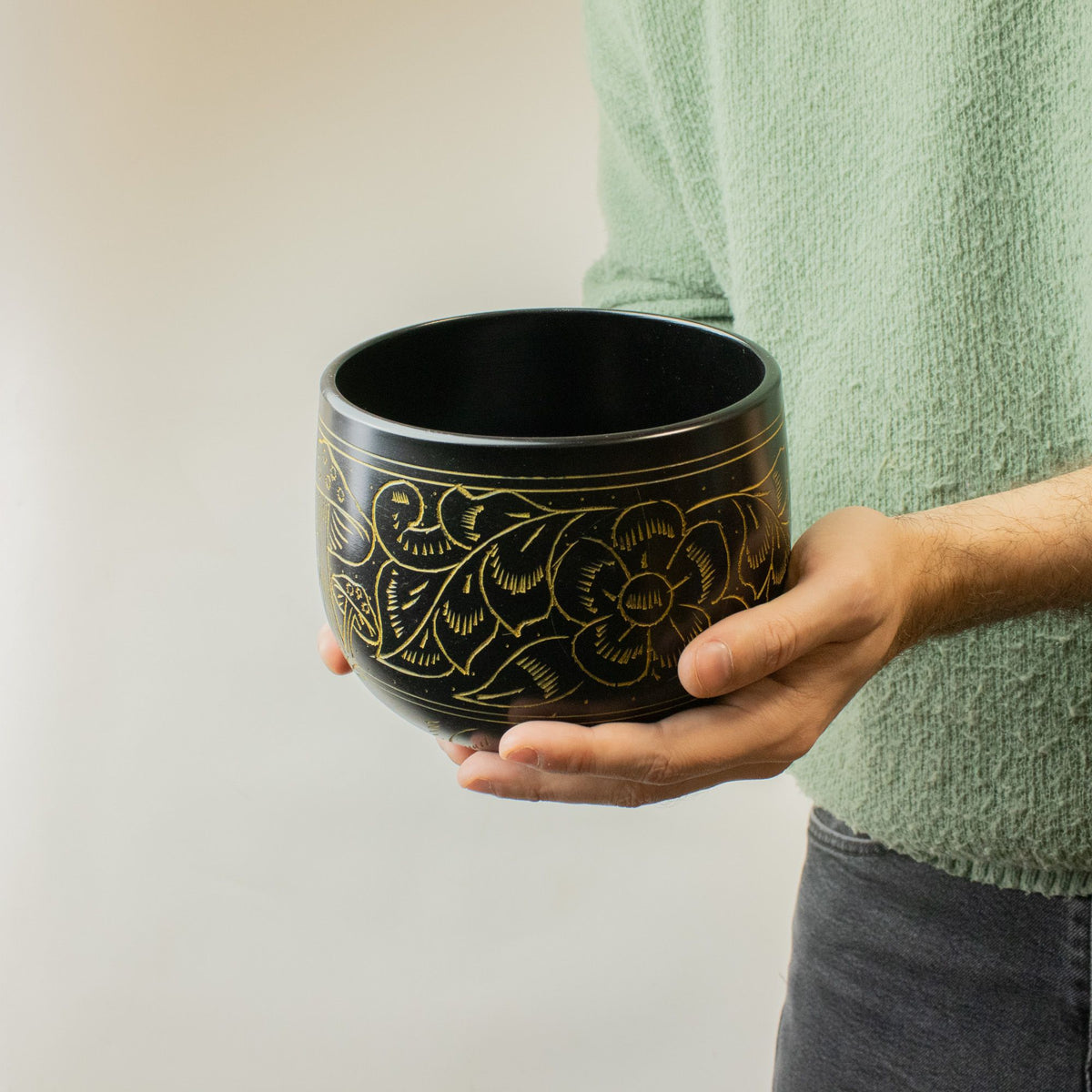 Handmade Magic Mushroom Cauldron Singing Bowl Yellow