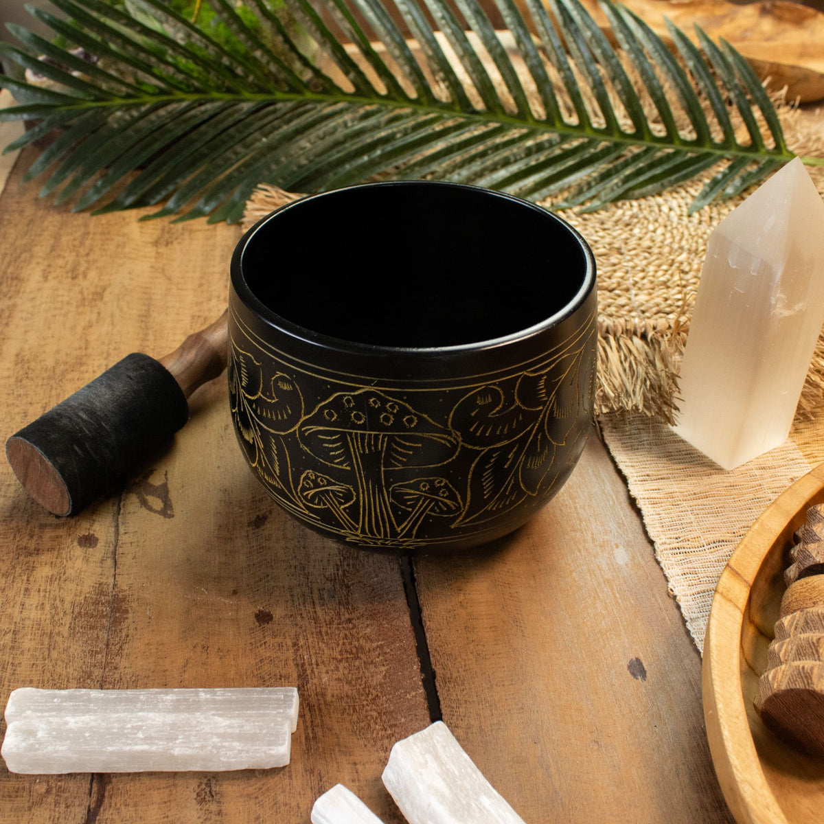 Handmade Magic Mushroom Cauldron Singing Bowl Yellow