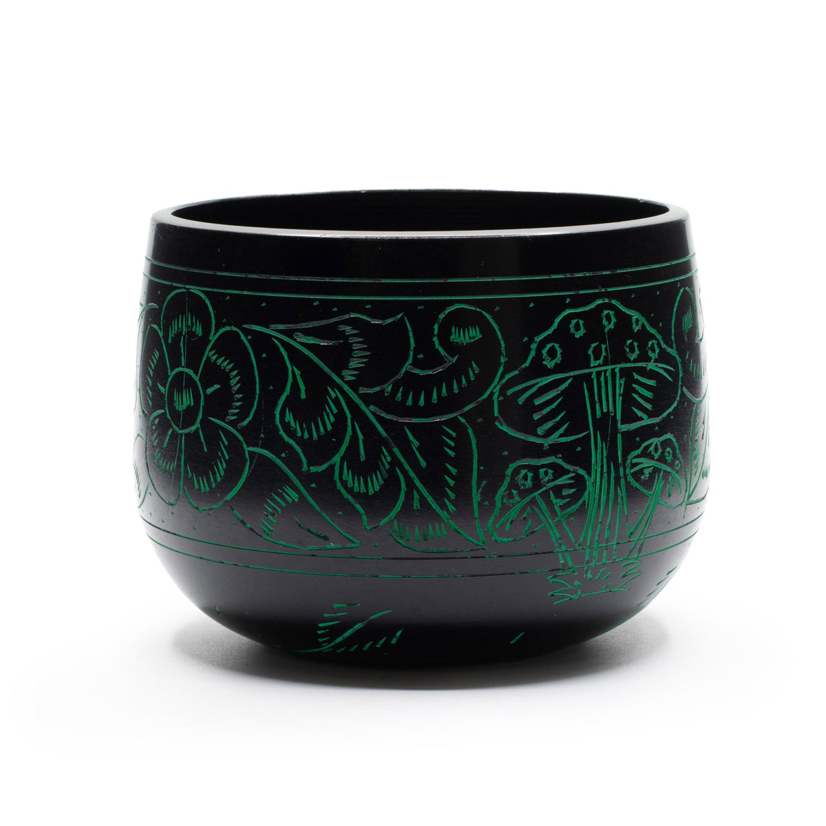 Handmade Magic Mushroom Cauldron Singing Bowl Green