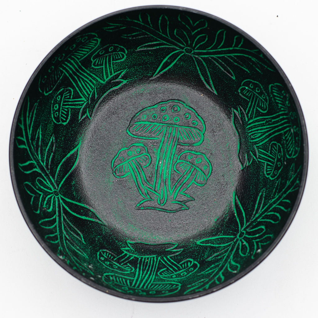 Handmade Magic Mushroom Singing Bowl  Green