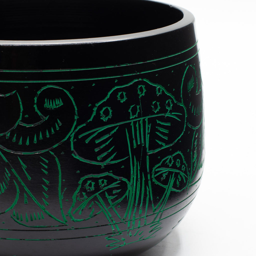 Handmade Magic Mushroom Cauldron Singing Bowl Green