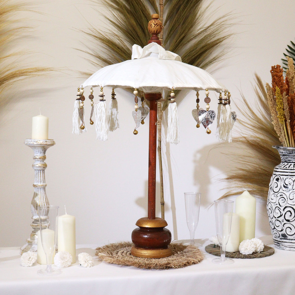 Bali Decor Parasol, Natural Canvas (40cm)