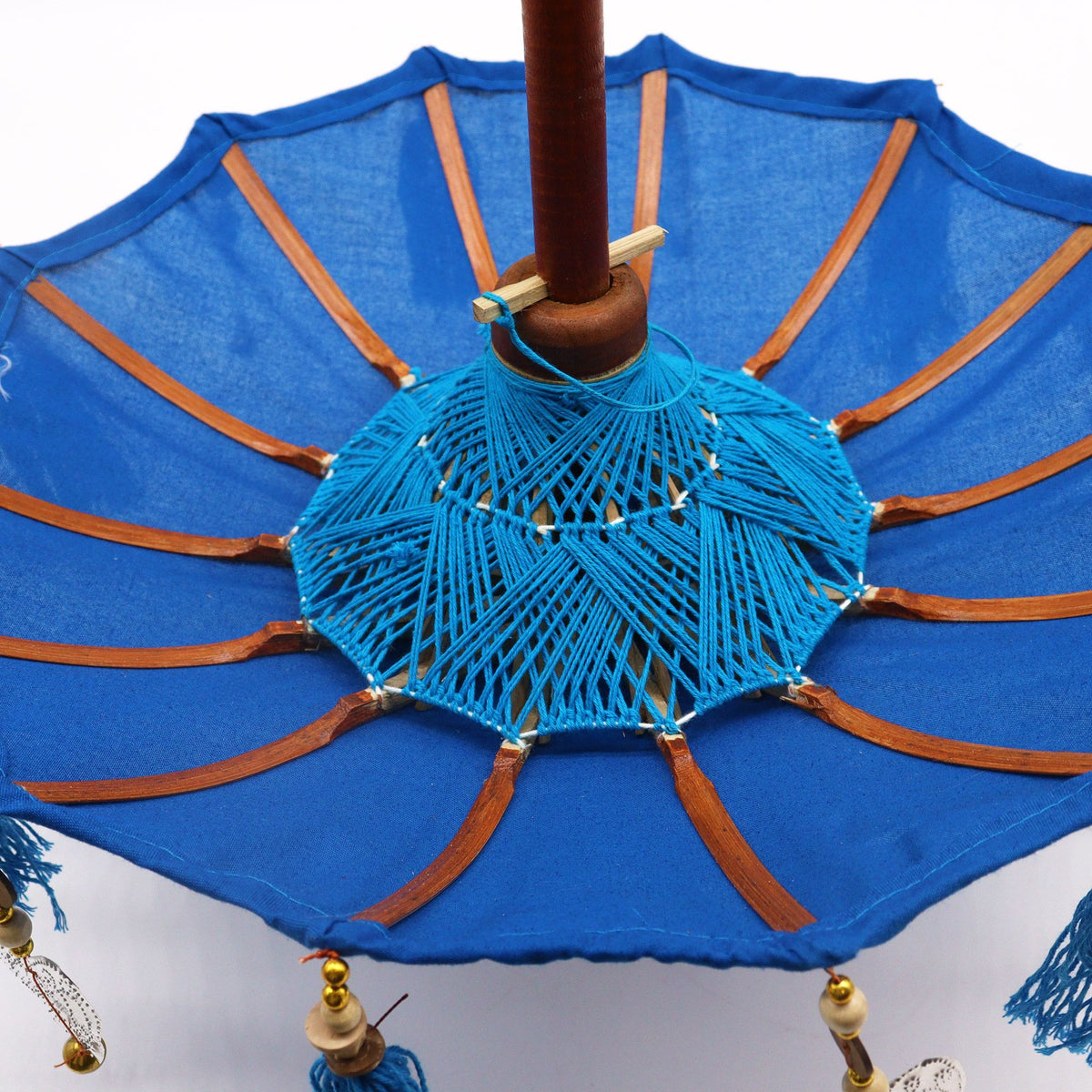 Bali Decor Parasol, Turquoise Cotton (40cm)