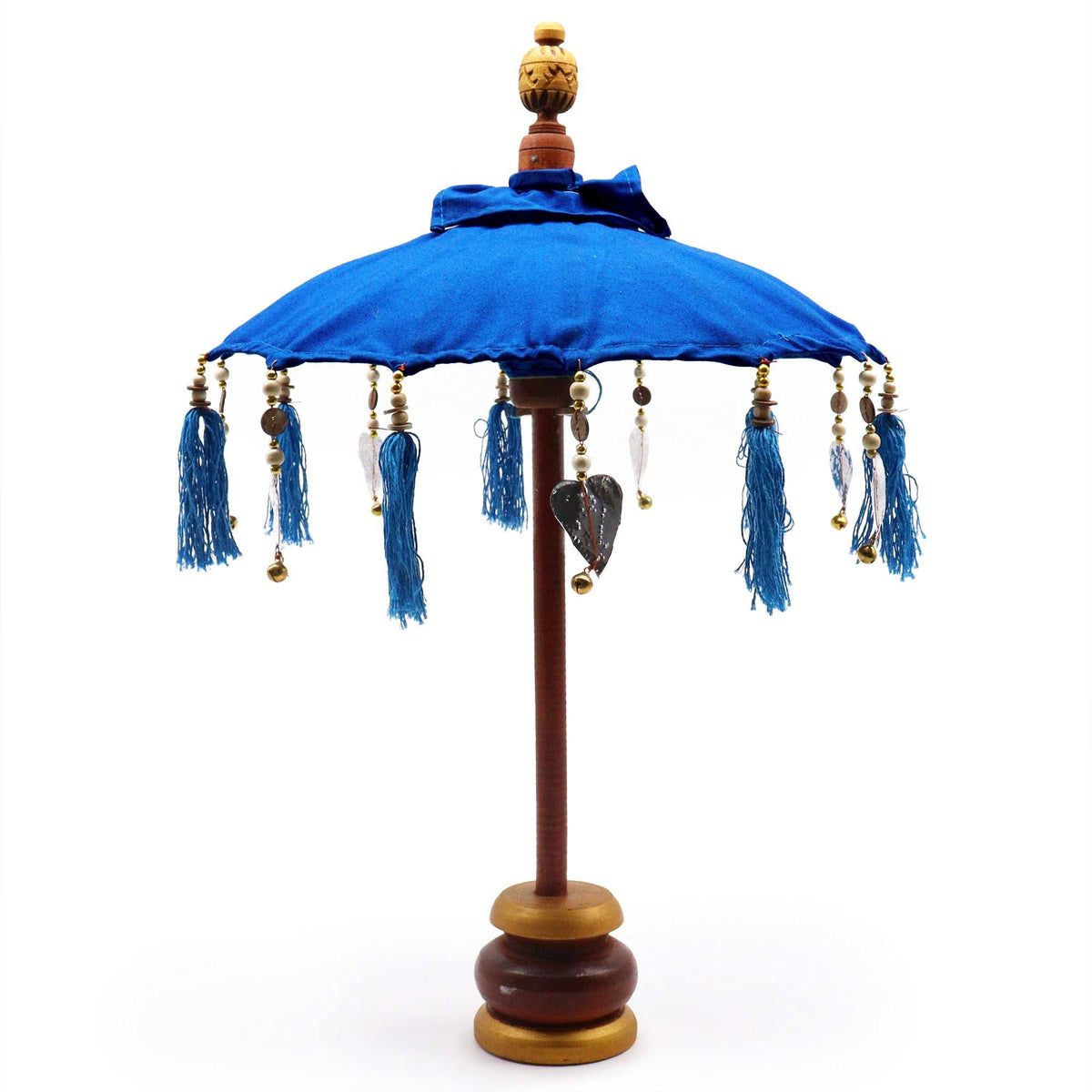 Bali Decor Parasol, Blue Cotton (40cm)