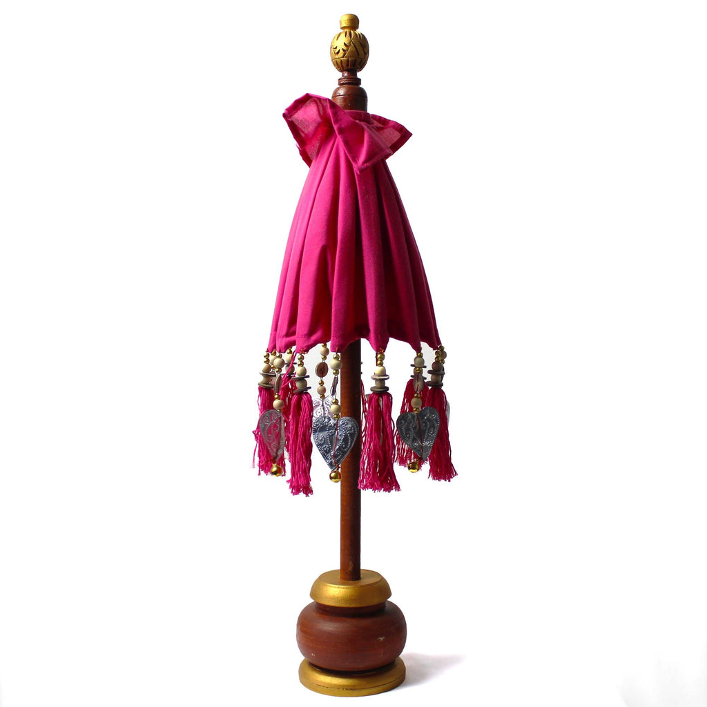 Bali Decor Parasol, Pink Cotton (40cm)