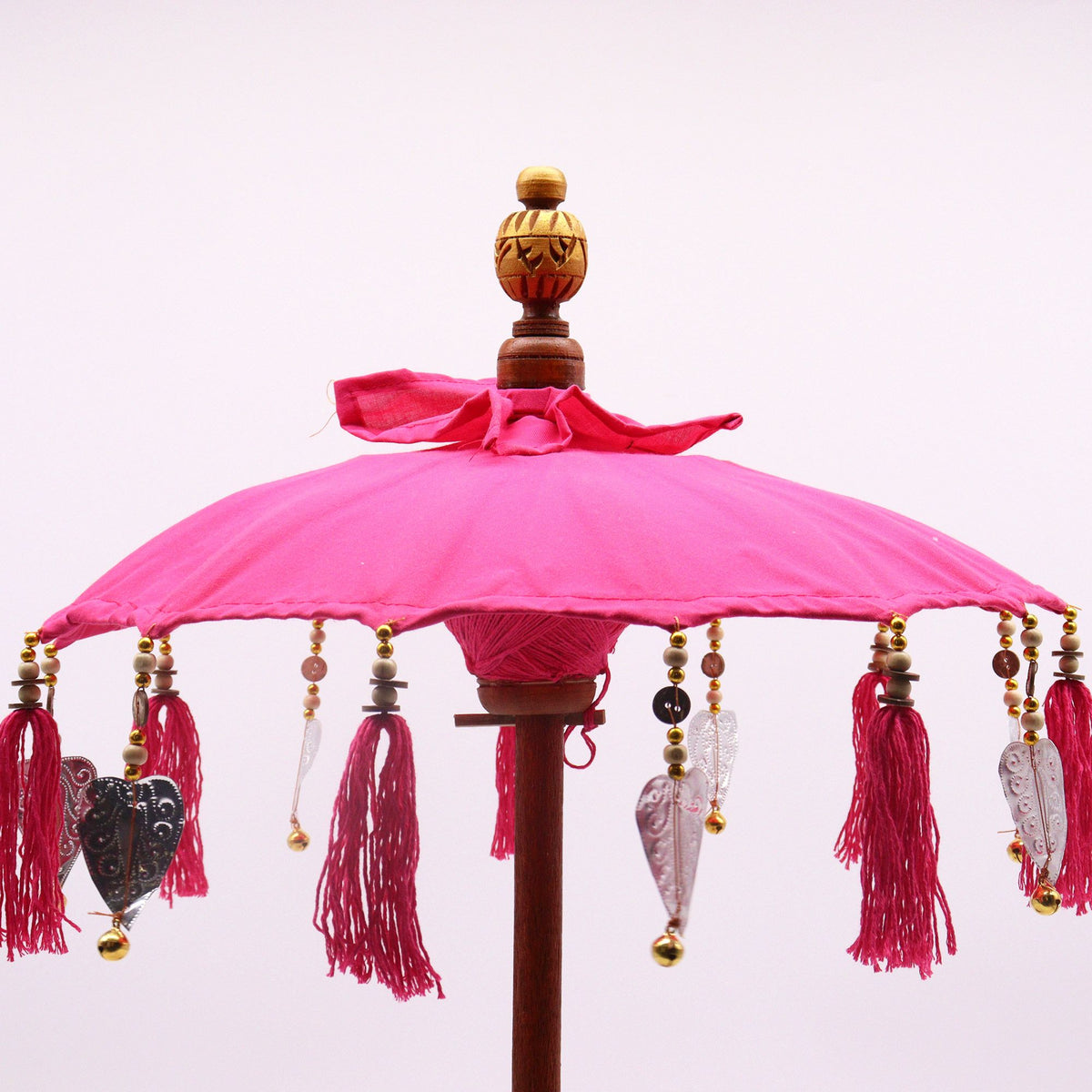 Bali Decor Parasol, Pink Cotton (40cm)