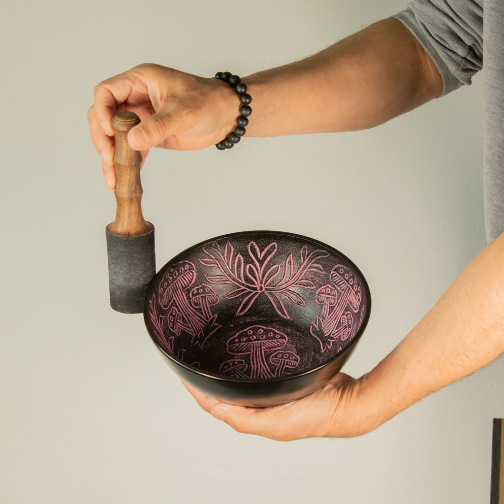 Handmade Magic Mushroom Singing Bowl Pink