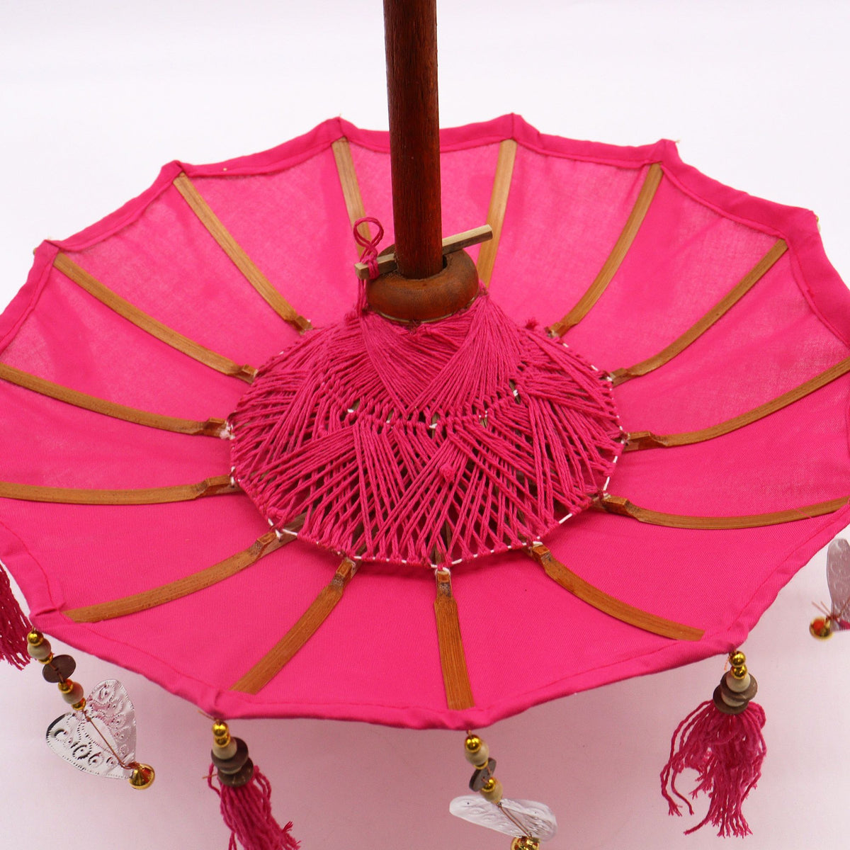 Bali Decor Parasol, Pink Cotton (40cm)