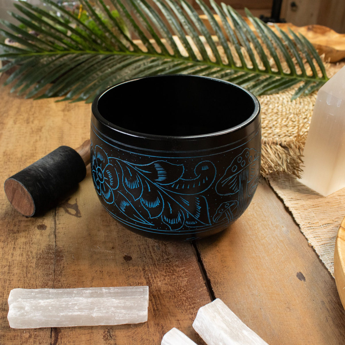 Handmade Magic Mushroom Cauldron Singing Bowl Blue