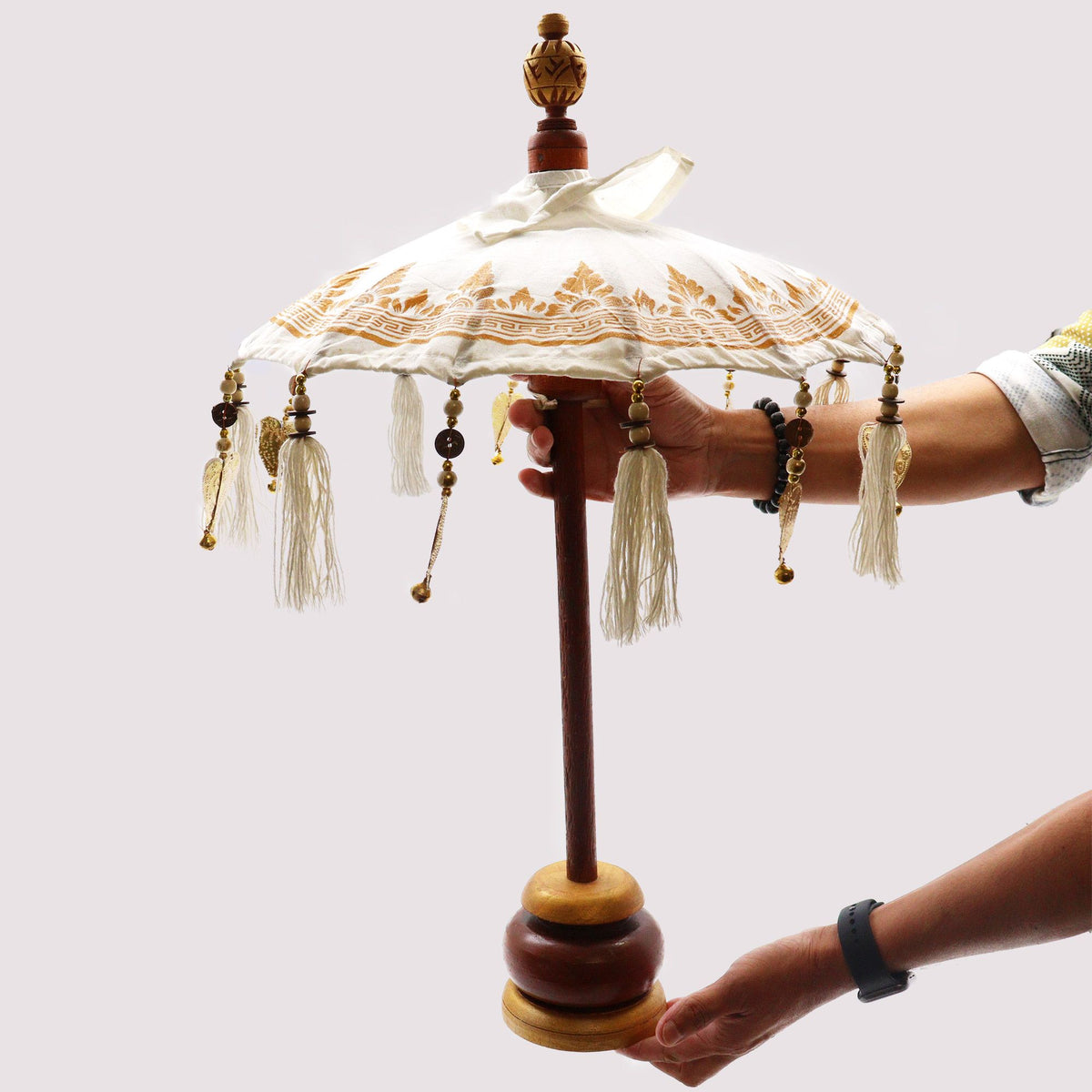 Bali Decor Parasol, Pink Cotton (40cm)
