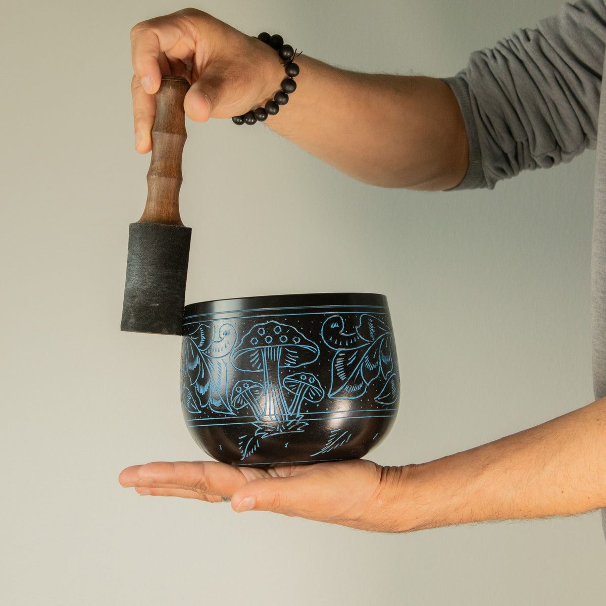 Handmade Magic Mushroom Cauldron Singing Bowl Blue