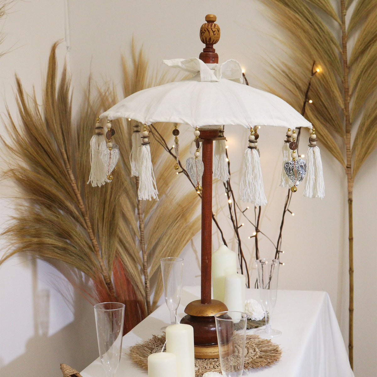 Bali Decor Parasol, Natural Canvas (40cm)