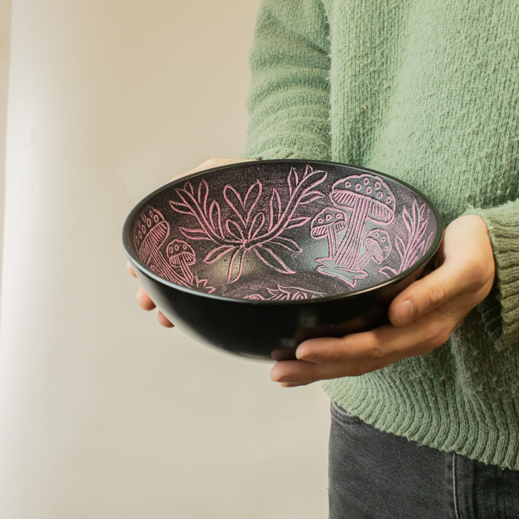 Handmade Magic Mushroom Singing Bowl Pink
