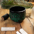 Handmade Magic Mushroom Cauldron Singing Bowl Green