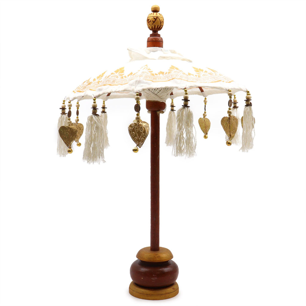 Bali Decor Parasol, Gold Decor Canvas (40cm)