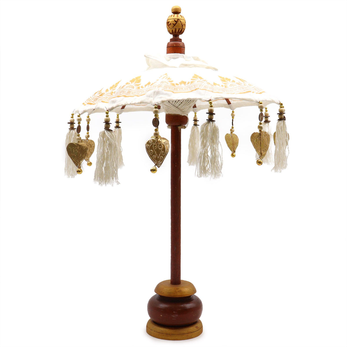 Bali Decor Parasol, Gold Decor Canvas (40cm)