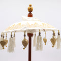 Bali Decor Parasol, Gold Decor Canvas (40cm)